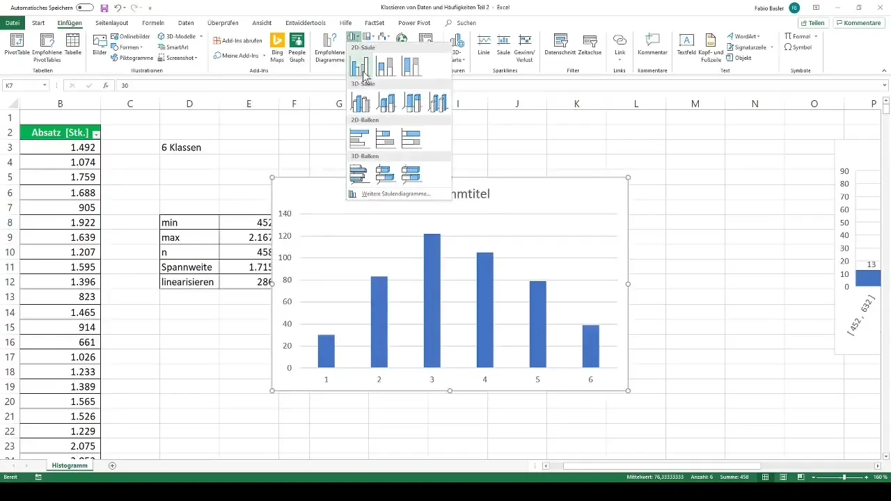 Membuat dan menganalisis histogram dalam Excel