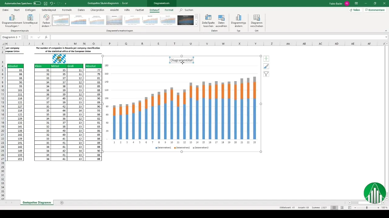 Membuat diagram batang bertumpuk di Excel