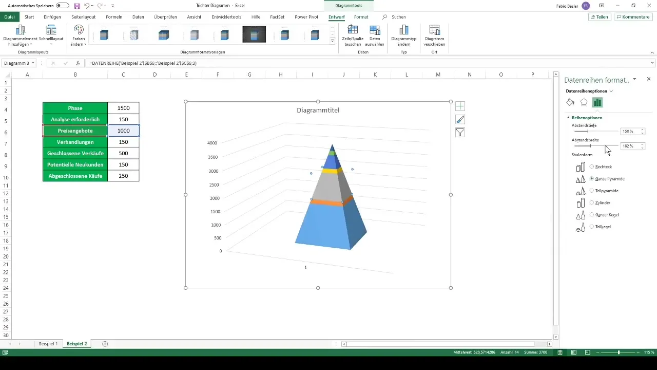 Izveidojiet piltuves diagrammu programmā Excel: Soli pa solim