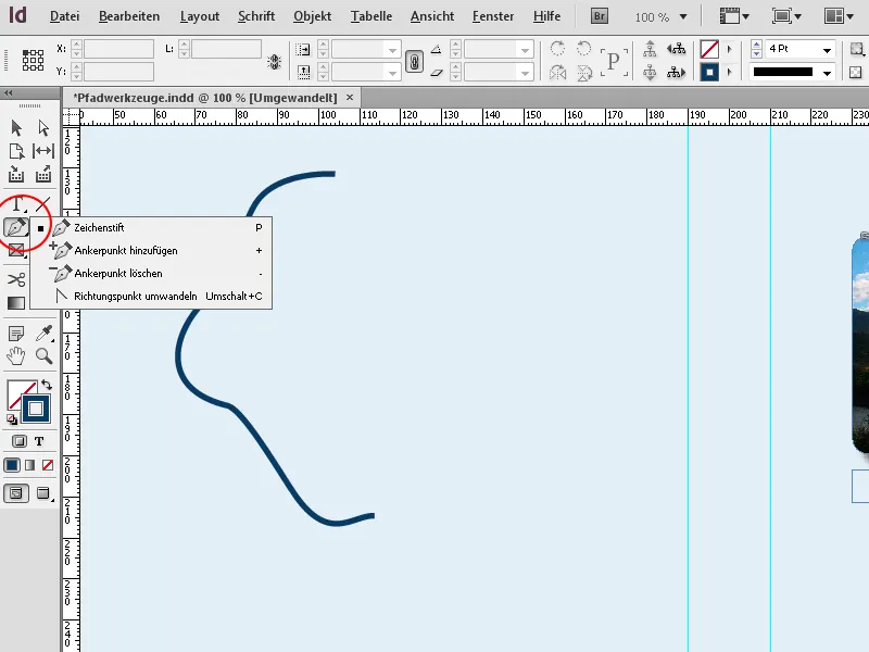 Sti-verktøy i InDesign