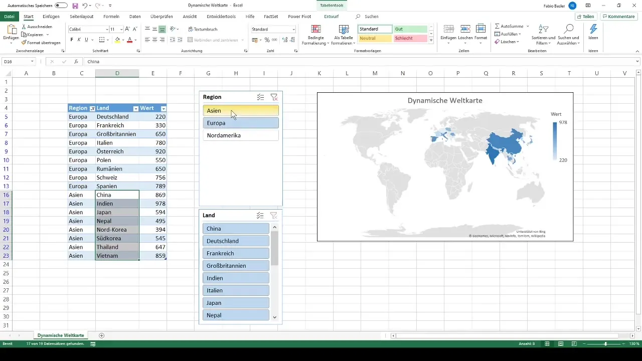 Crear un mapa mundial dinámico en Excel