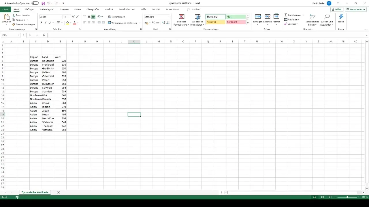 Crear un mapa mundial dinámico en Excel