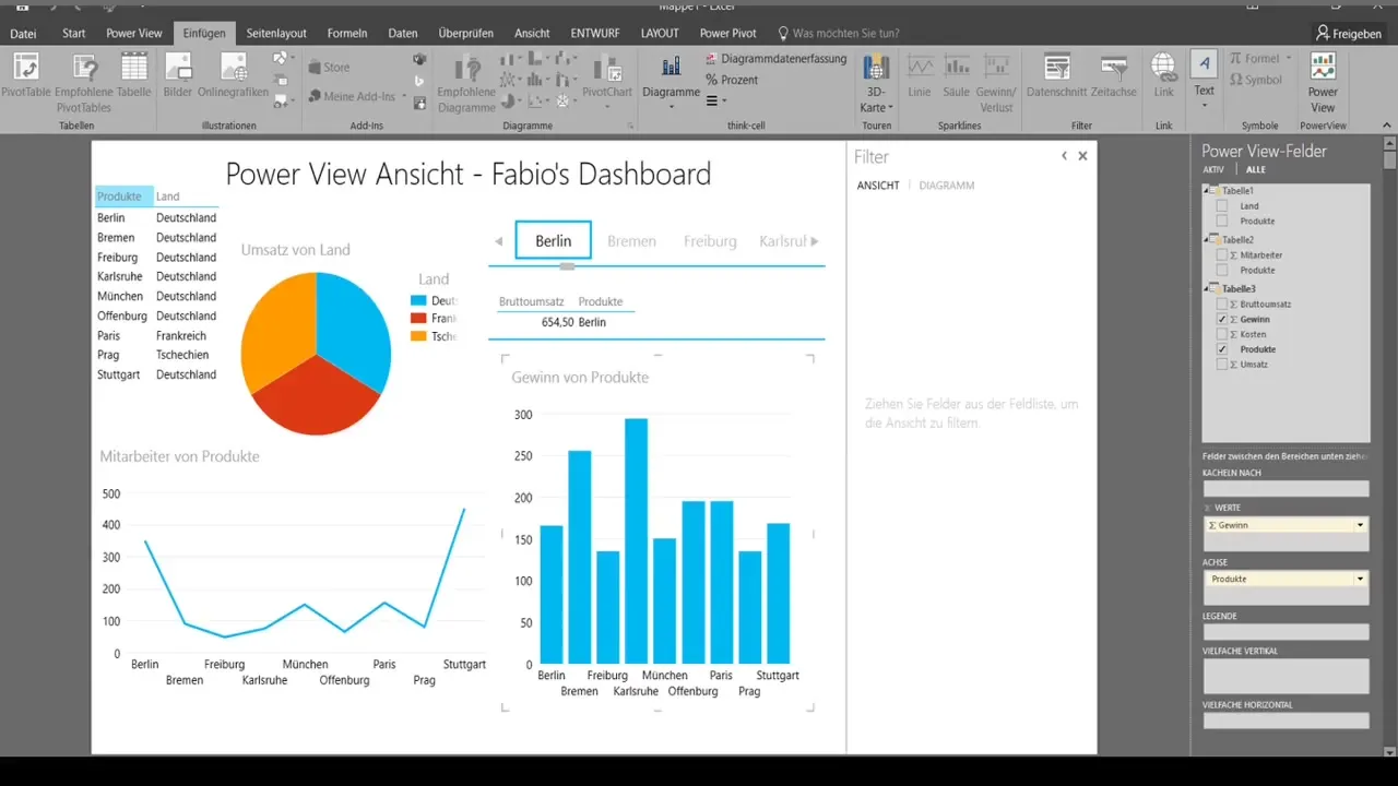 Създайте професионални табла с PowerView в Excel