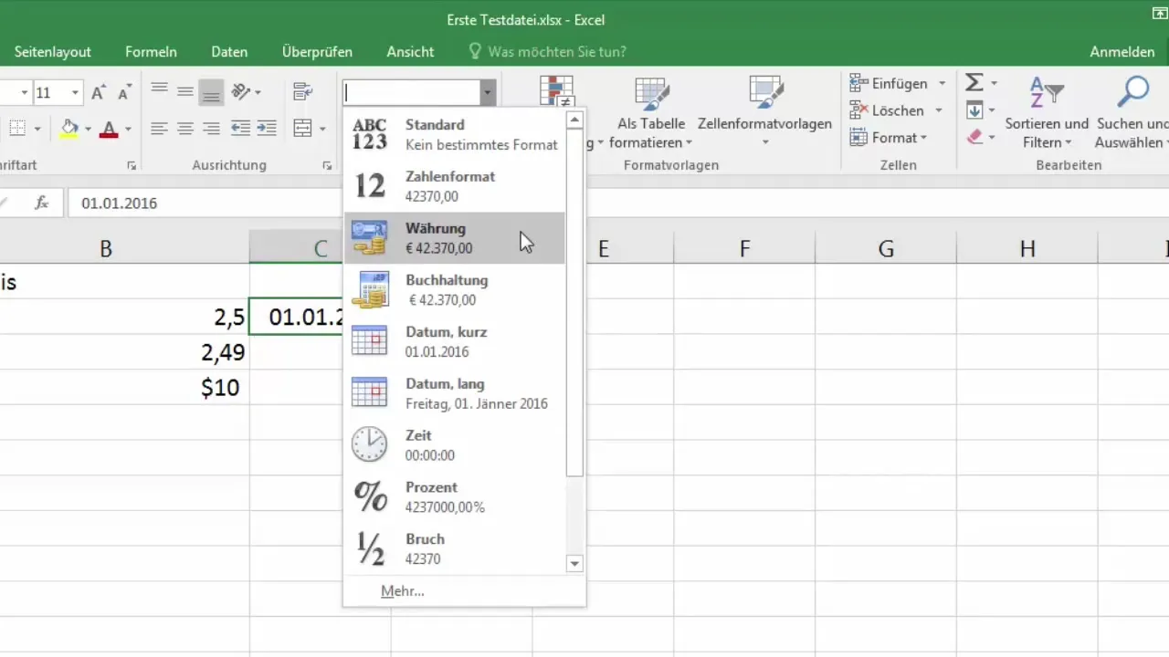 Noções básicas de introdução de texto e formatação de números no Excel