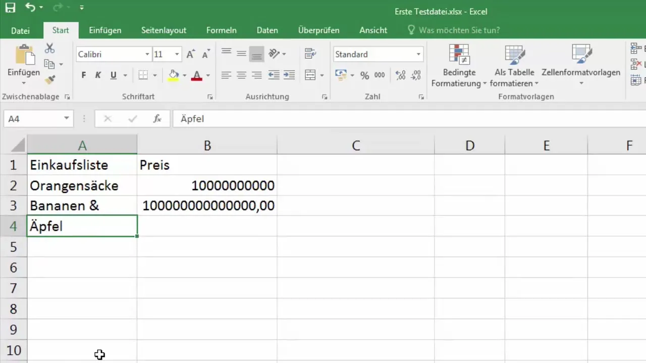 Adjust and merge cells in Excel