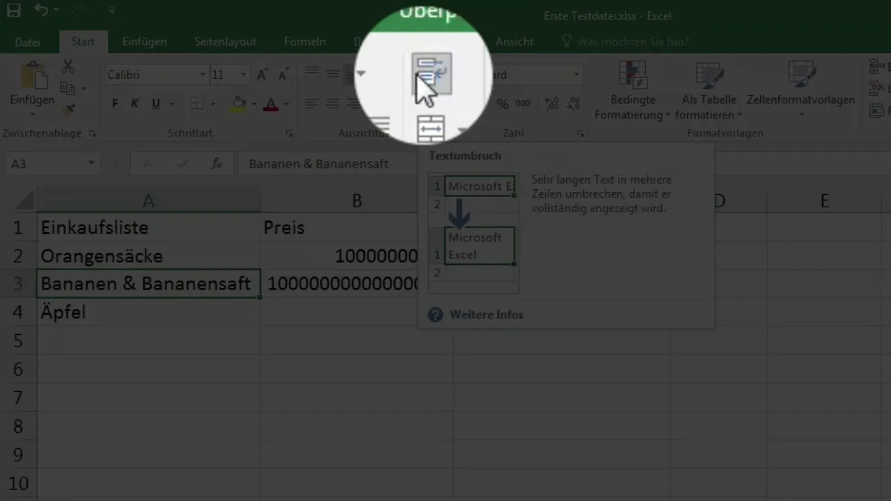 Adjust and merge cells in Excel