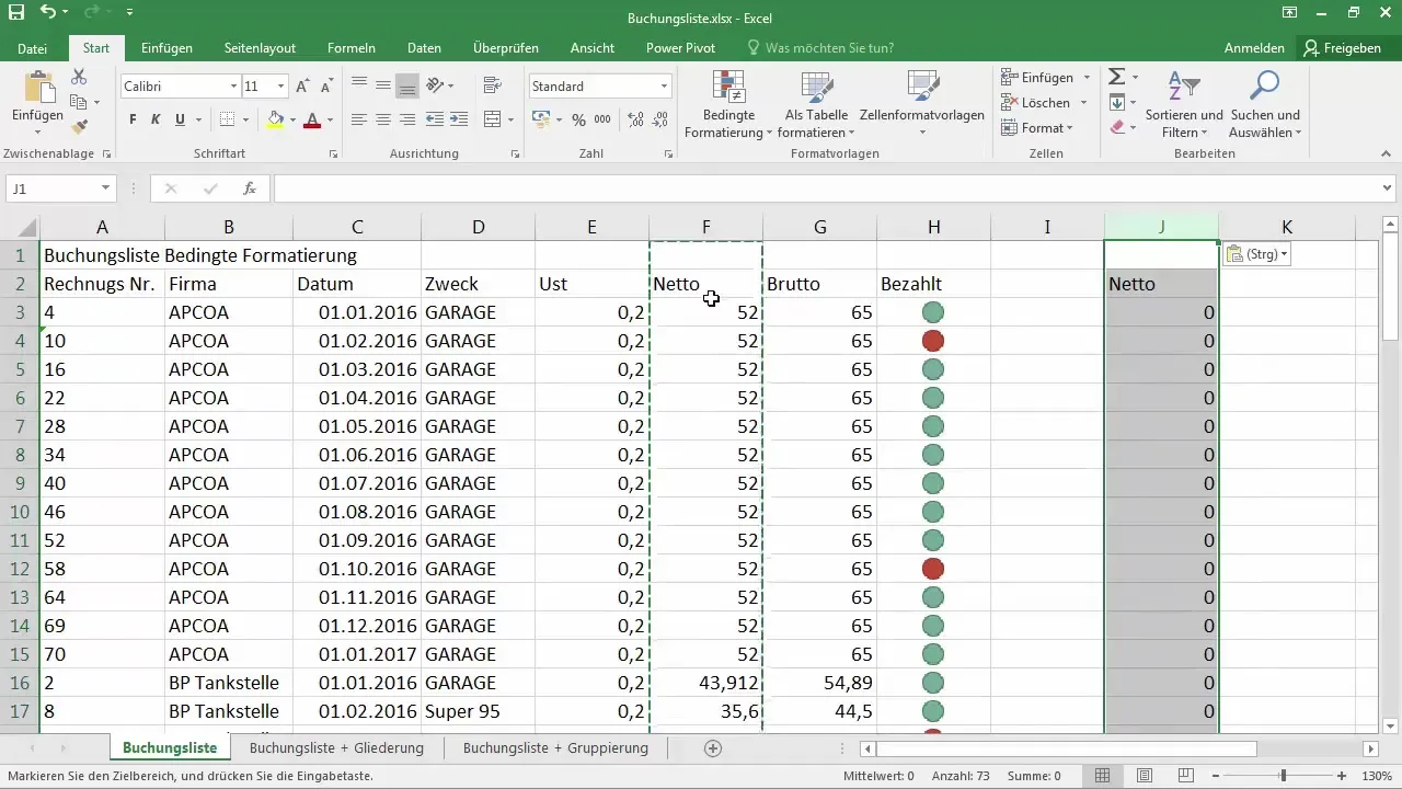 Copiar e mover linhas e colunas no Excel