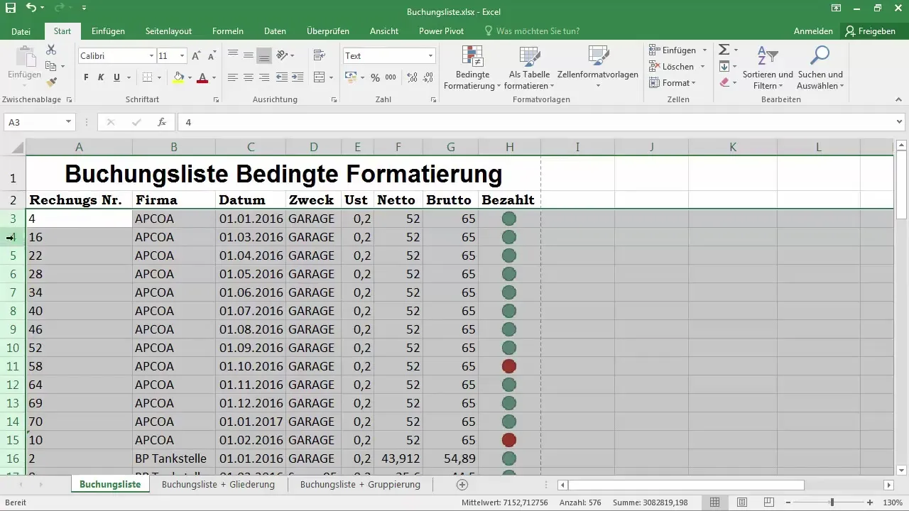 Formatação de células no Excel - molduras para maior clareza