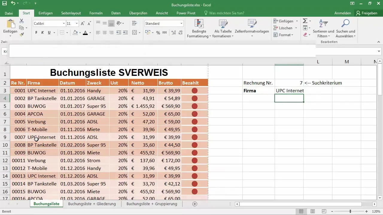 Utilizar o SVERWEIS no Excel para investigação de dados