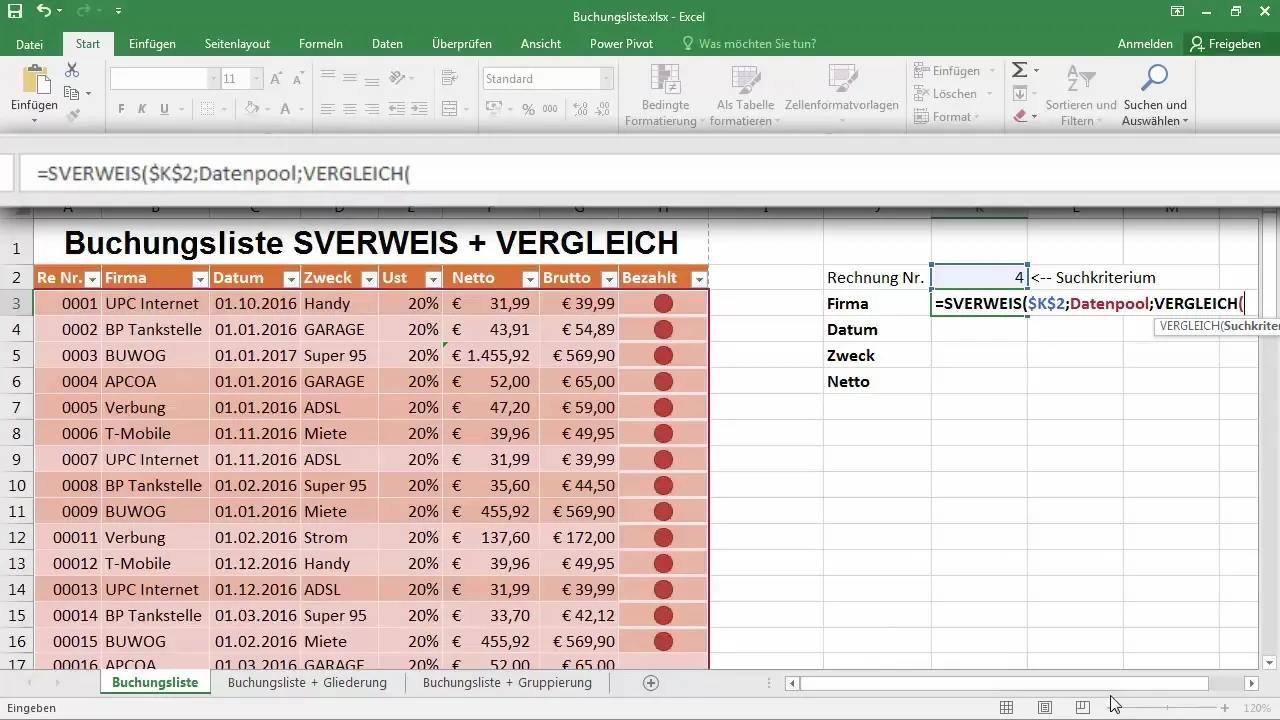 Dinaminė SVERWEIS paieška su COMPARE programoje "Excel