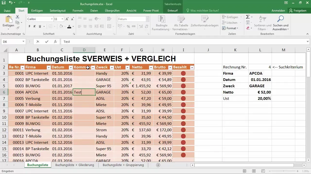 Dinaminė SVERWEIS paieška su COMPARE programoje "Excel