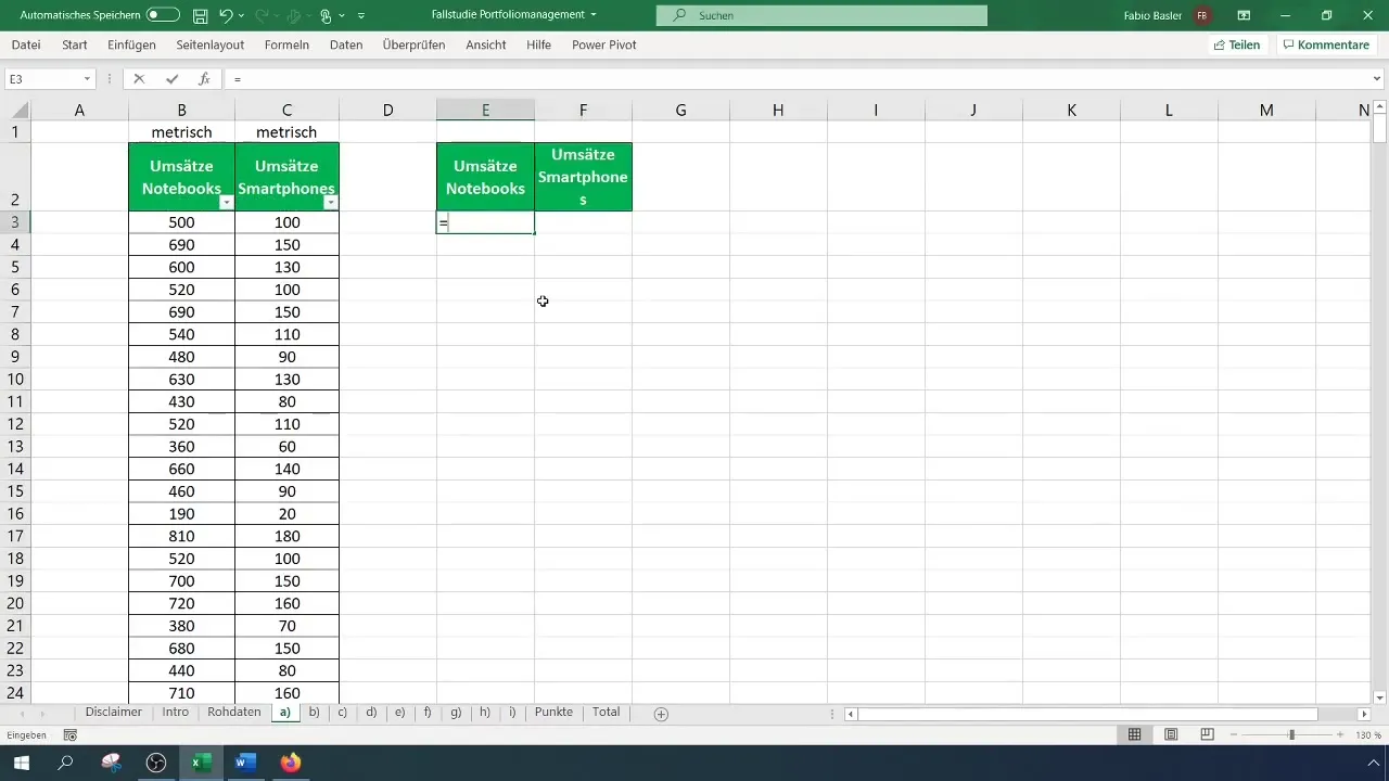 Gemiddelde analyse van verkoopcijfers in Excel