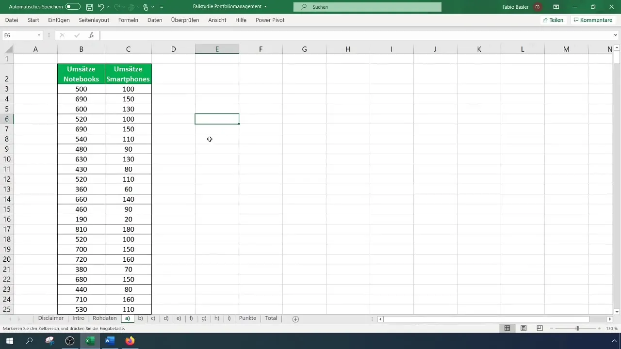 Gemiddelde analyse van verkoopcijfers in Excel