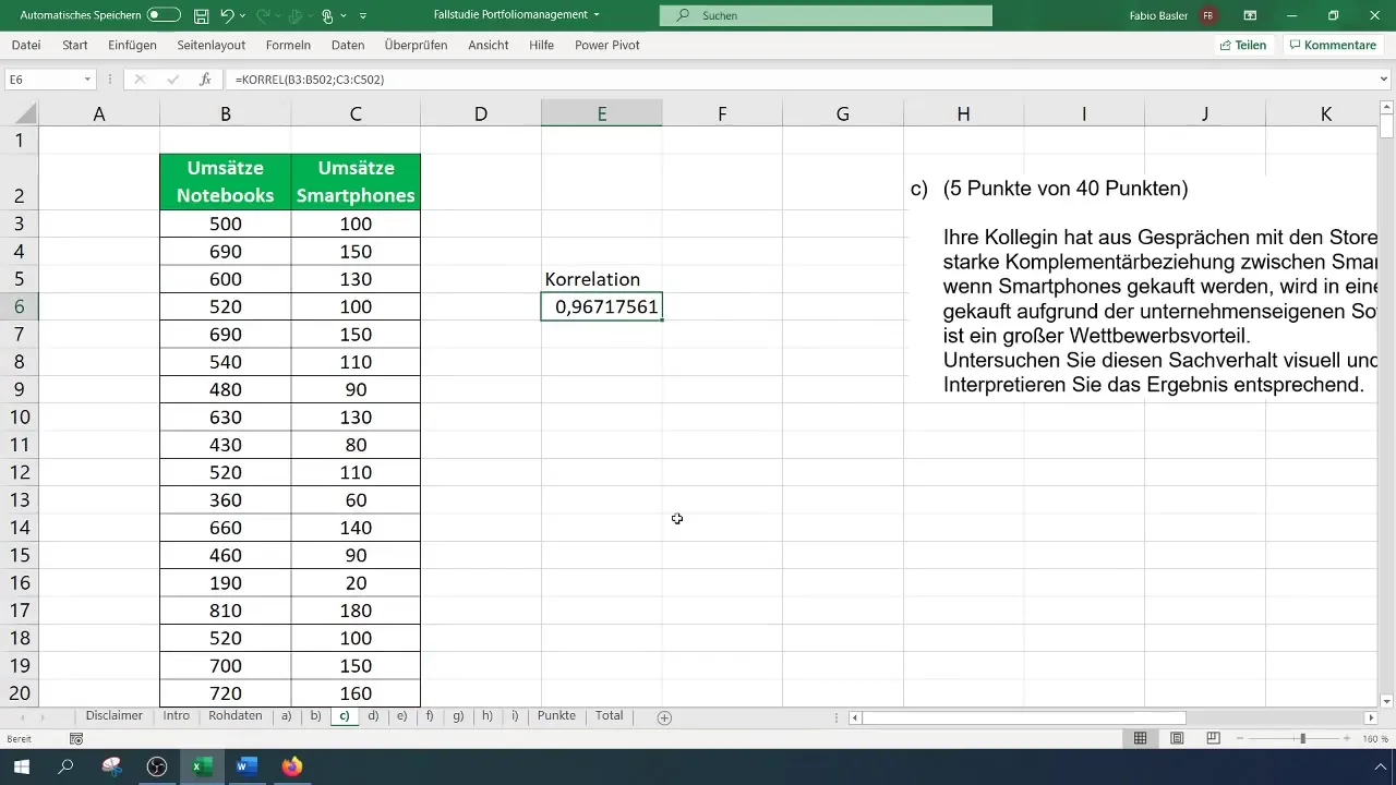 Analyse de corrélation et coefficient de Pearson dans Excel