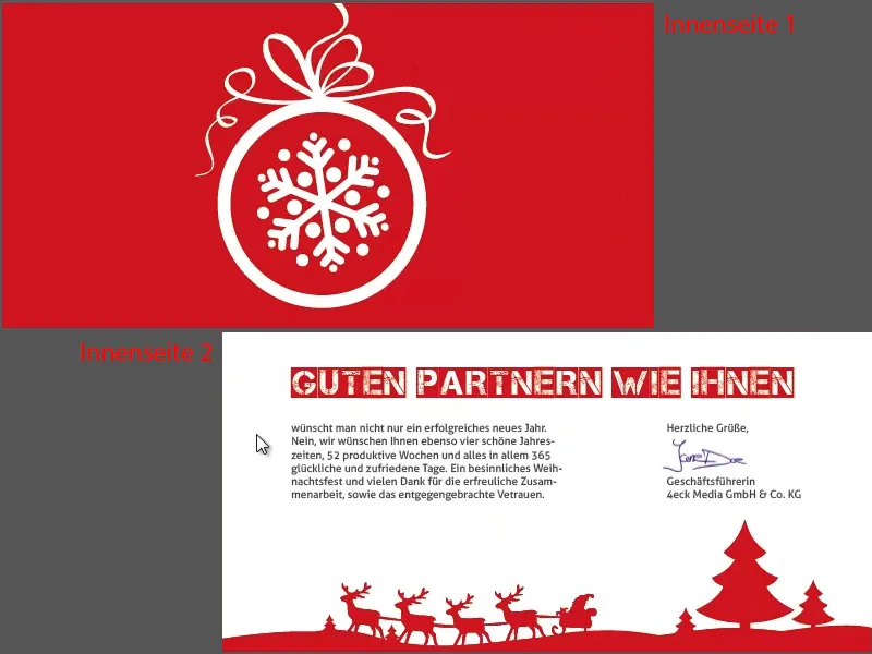 Carte de vœux de Noël pour les clients professionnels sur InDesign