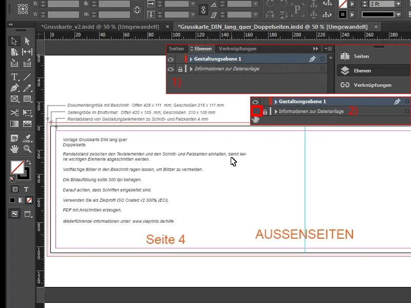 Carte de vœux de Noël aux clients commerciaux sur InDesign.