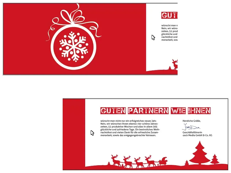 Carte de voeux de Noël pour les clients professionnels sur InDesign