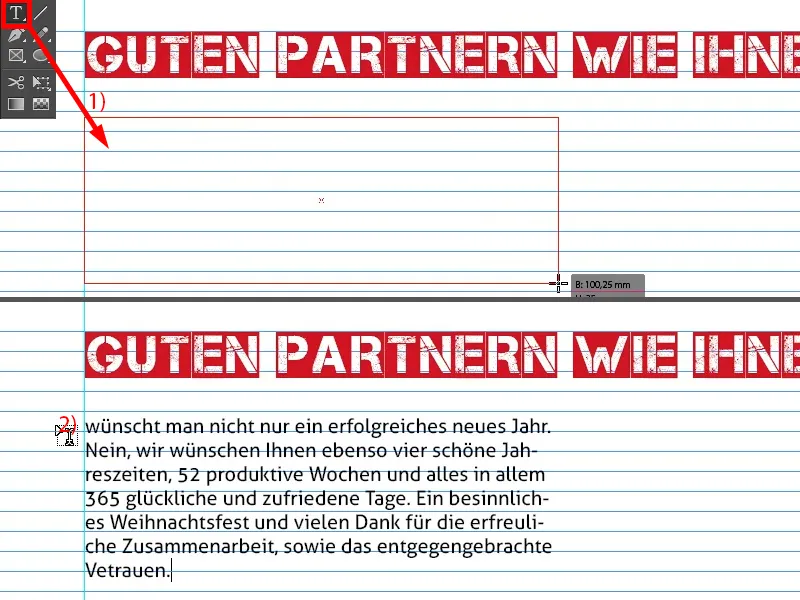 Carte de vœux de Noël aux clients professionnels sur InDesign.