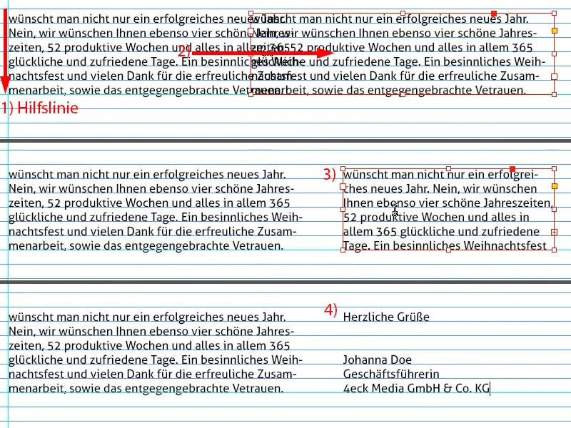 Carte de vœux de Noël pour les clients professionnels sur InDesign