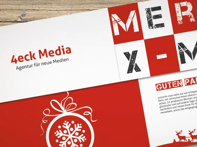 Kerstkaart aan zakelijke klanten in InDesign.