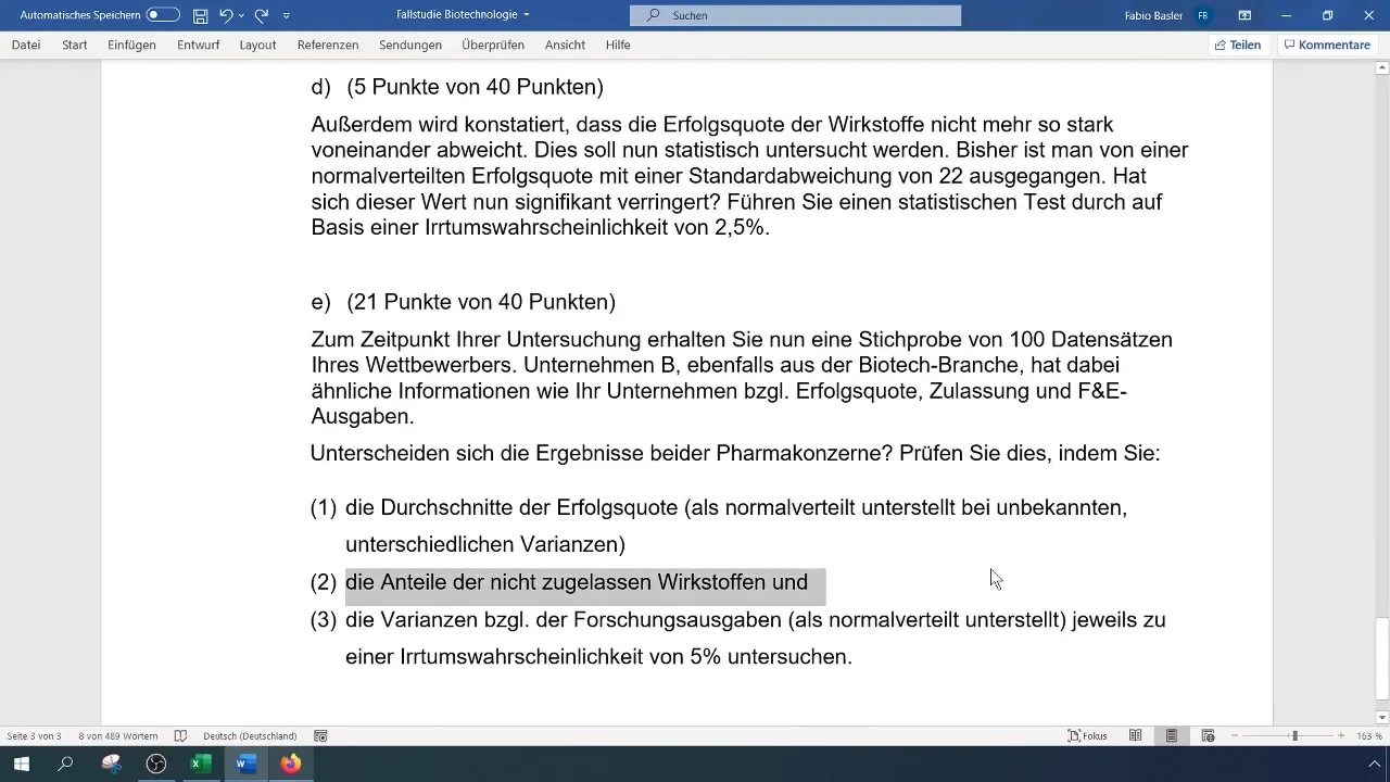 Veiciet 2-SP testu proporcionālajām vērtībām programmā Excel