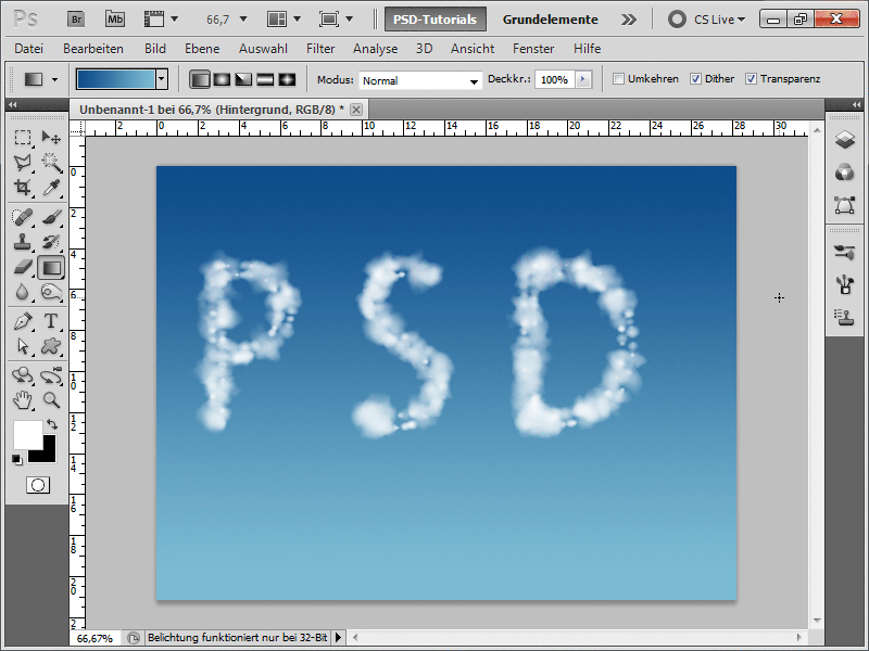 Clouds on text and shapes