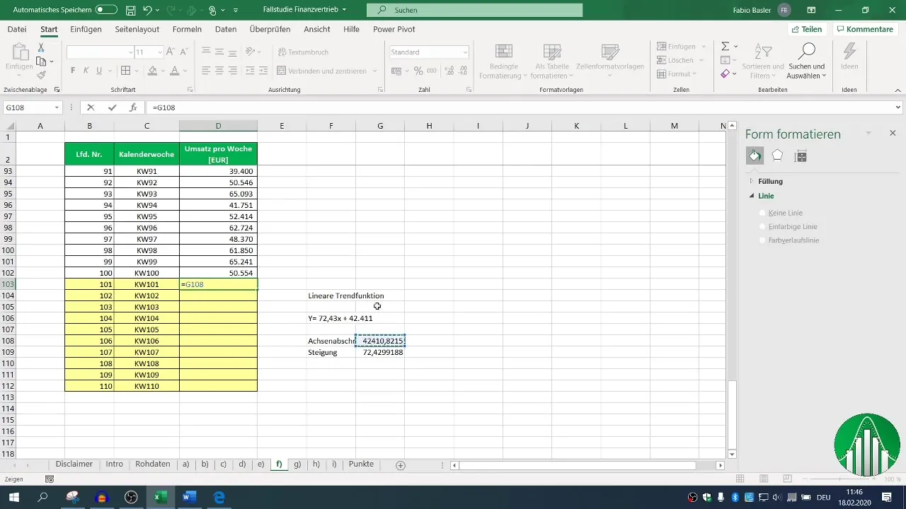 Pronóstico de valores de ventas en Excel