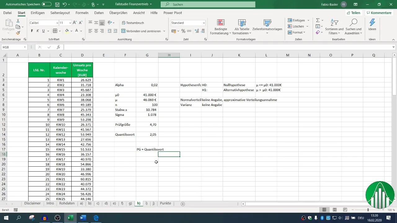 Análisis de datos con Excel - No rechazar la hipótesis nula