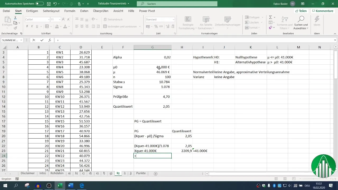 Análisis de datos con Excel - no rechazar la hipótesis nula