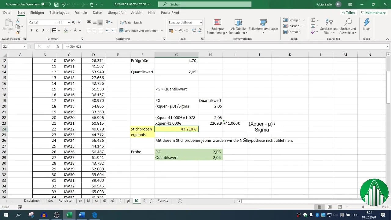 Análisis de datos con Excel - no rechazar la hipótesis nula