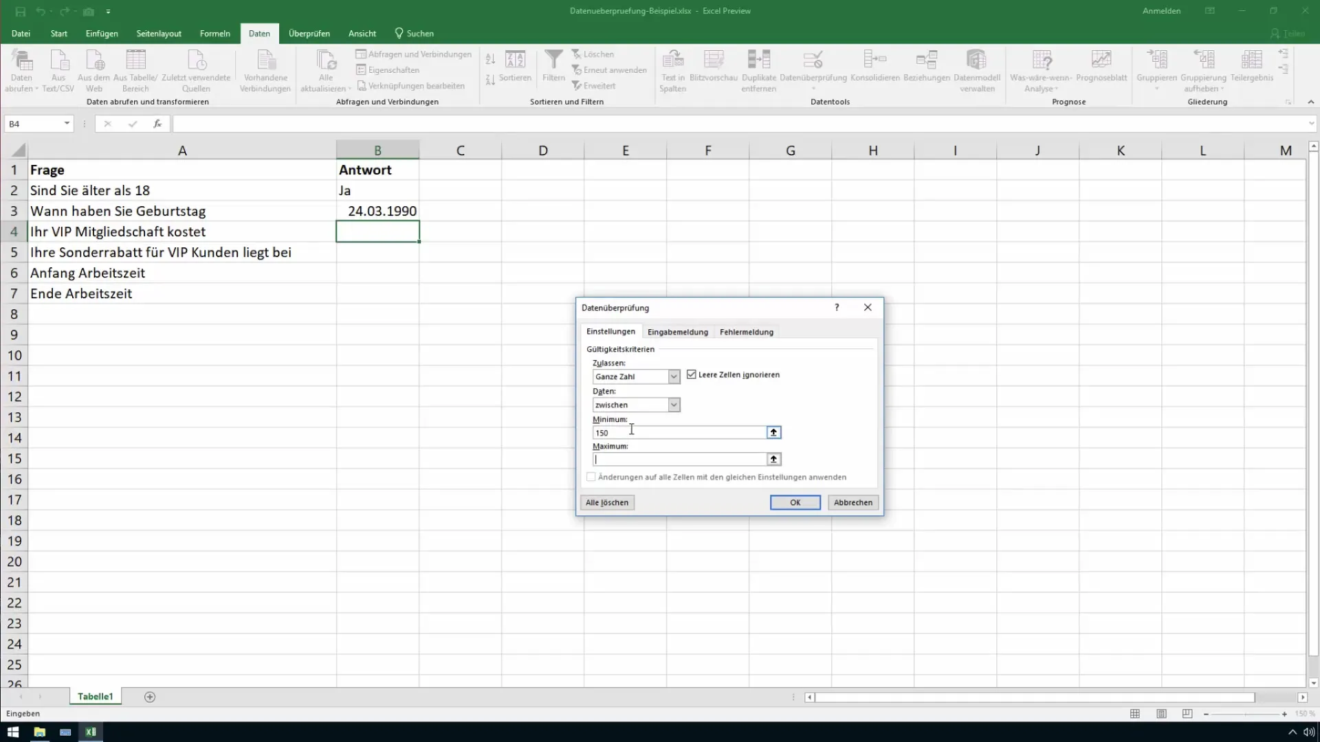 Pemeriksaan data Excel untuk sel