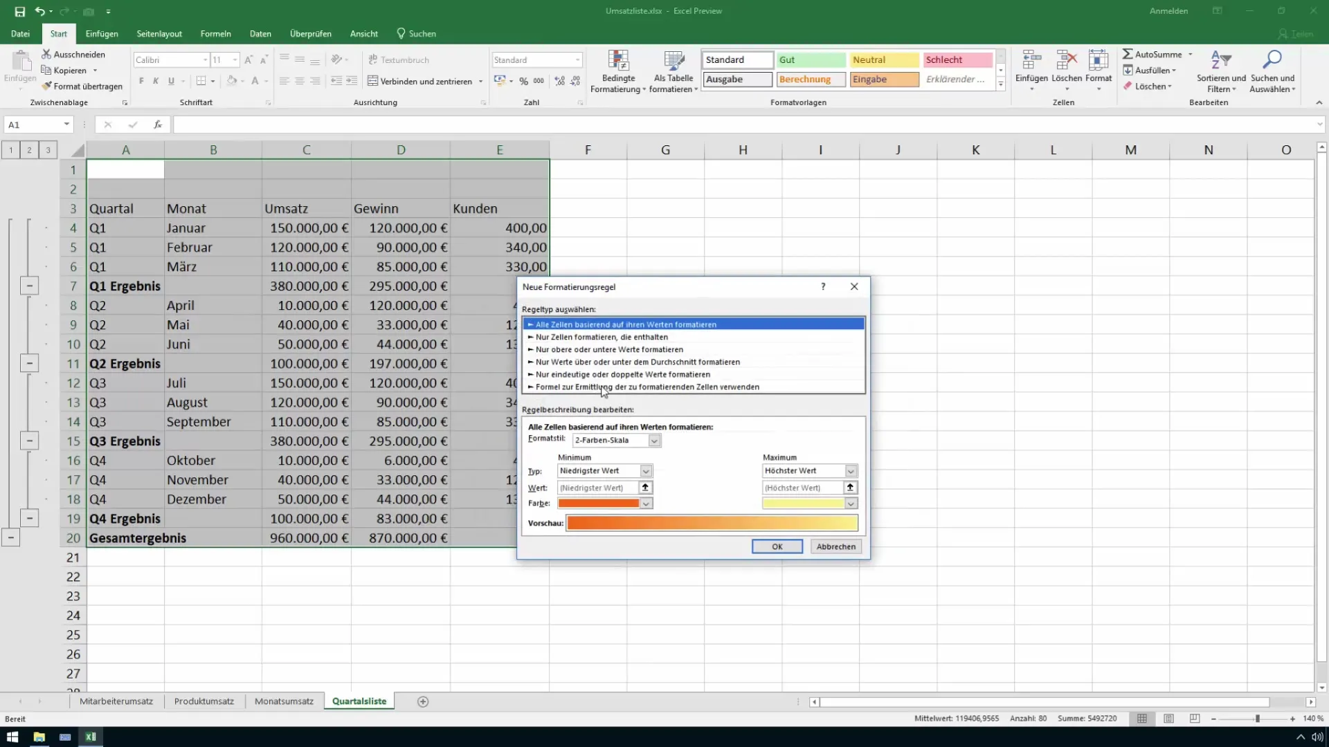 Sous-totaux automatiques dans Excel pour le contrôle et la vente