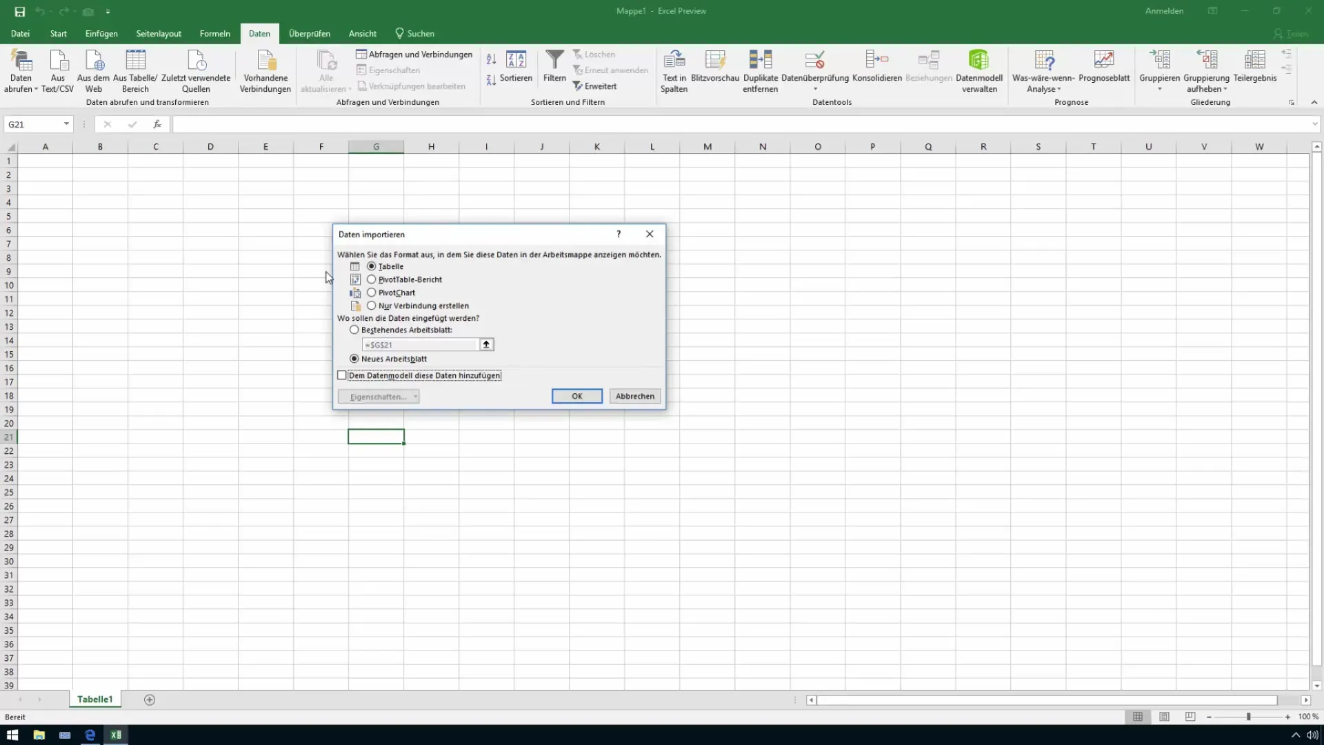 Excel'de döviz kurlarını içe aktarın