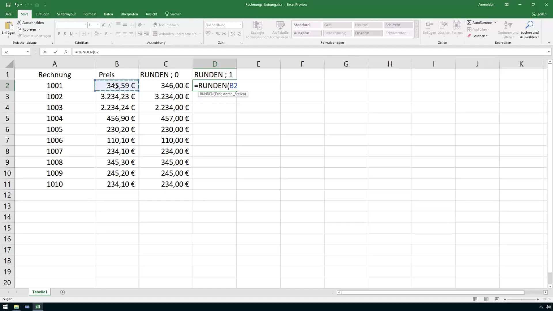 Arrondir les chiffres dans Excel en toute simplicité