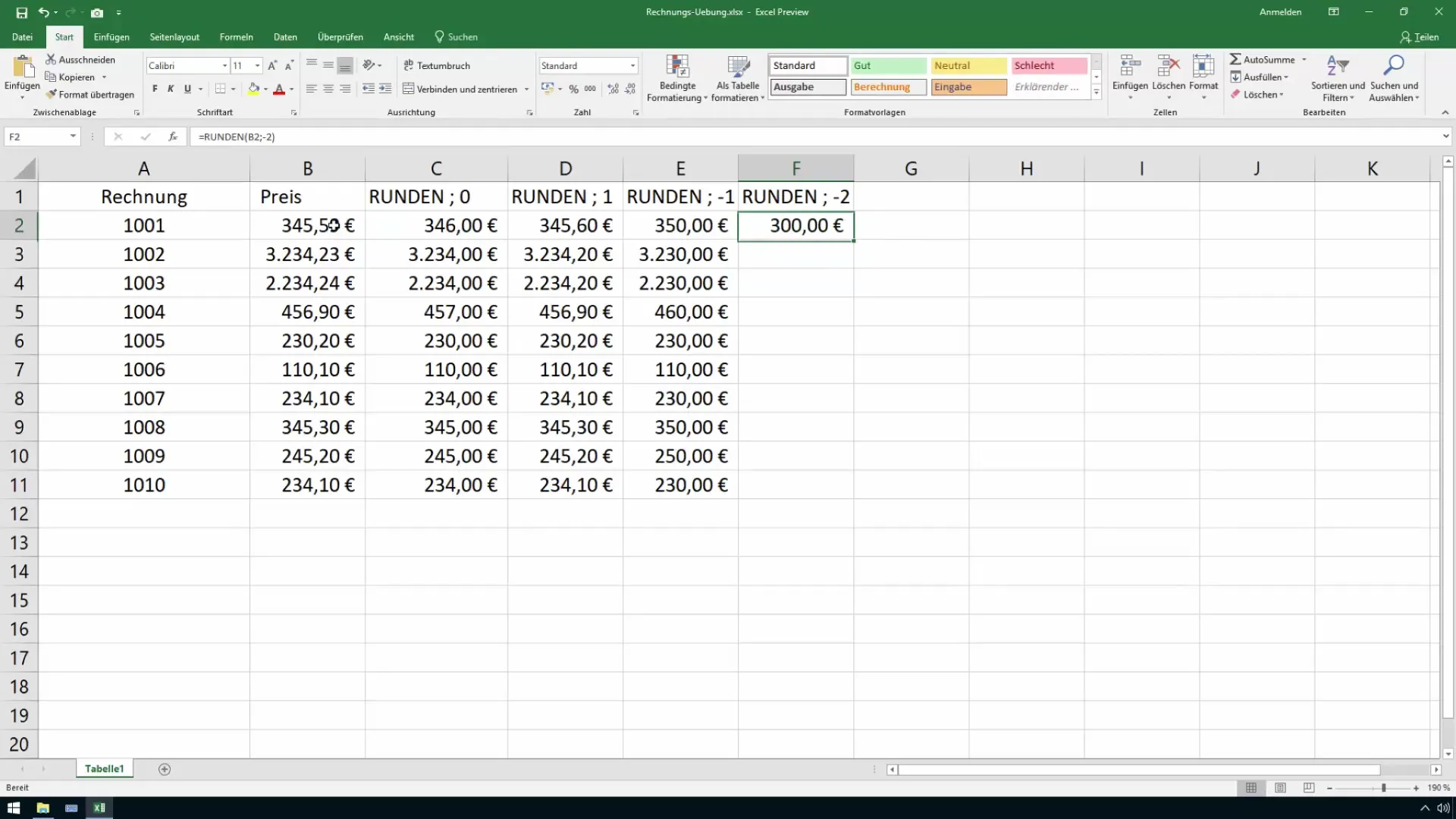 Pembulatan bisnis di Excel menjadi lebih mudah