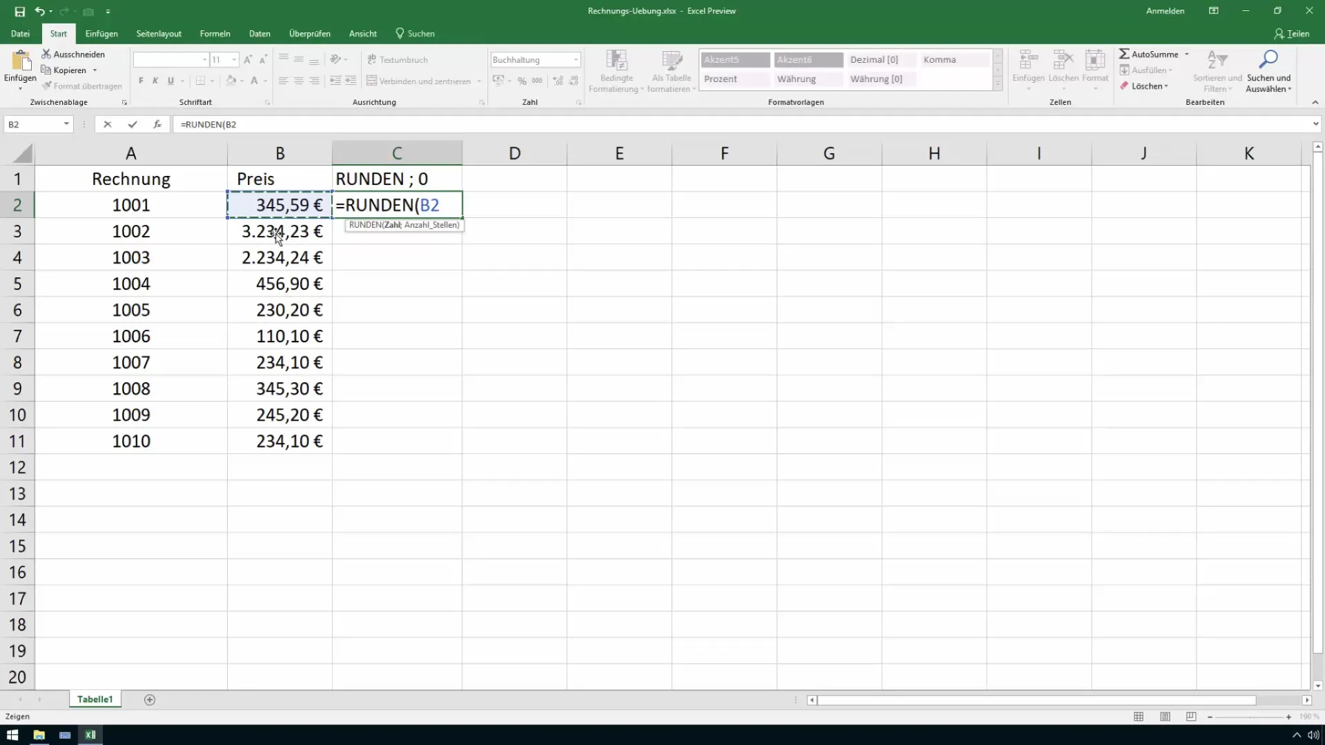 Commercial rounding made easy in Excel