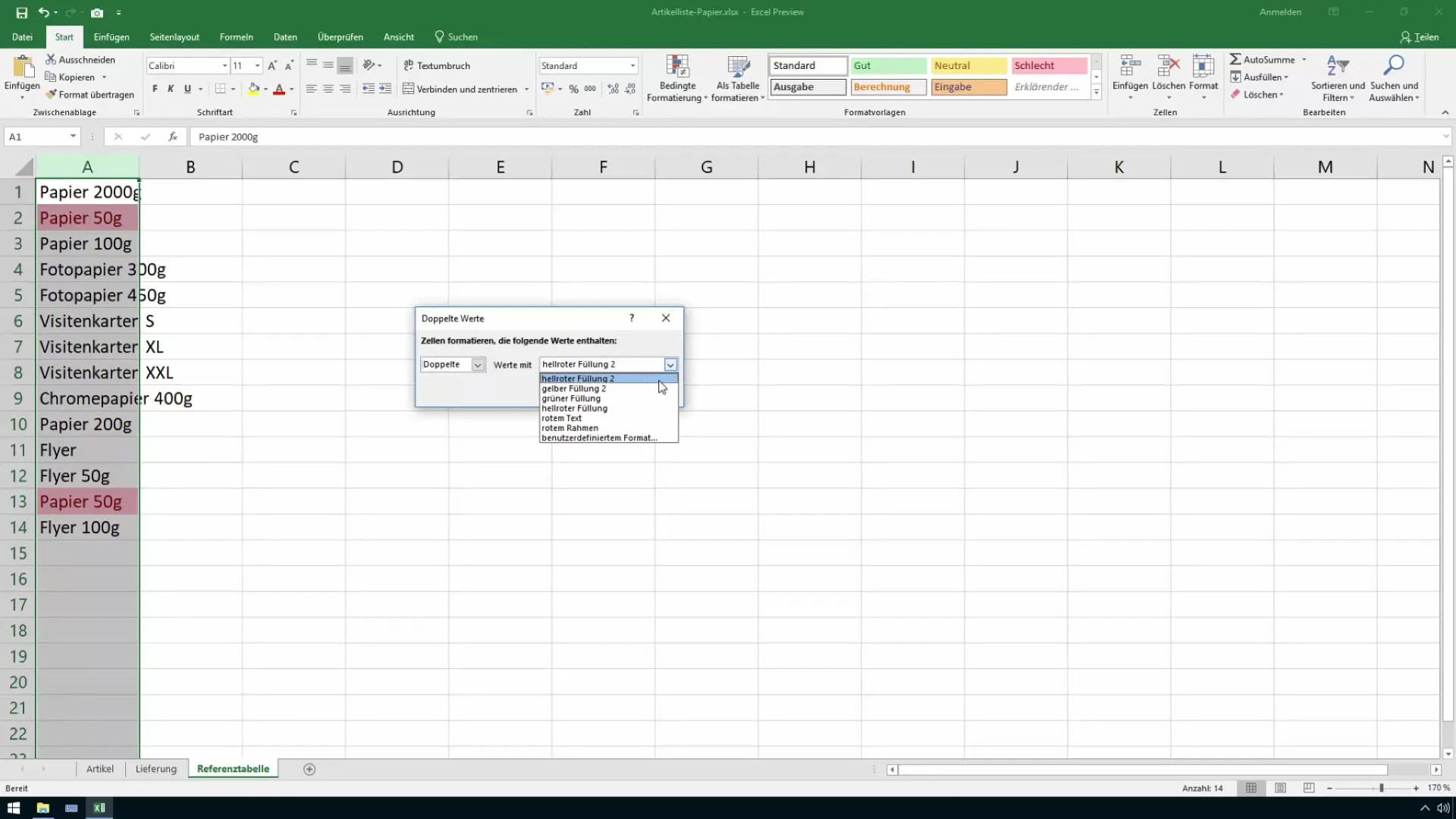 Excel'de çift değerleri tanıyın ve vurgulayın