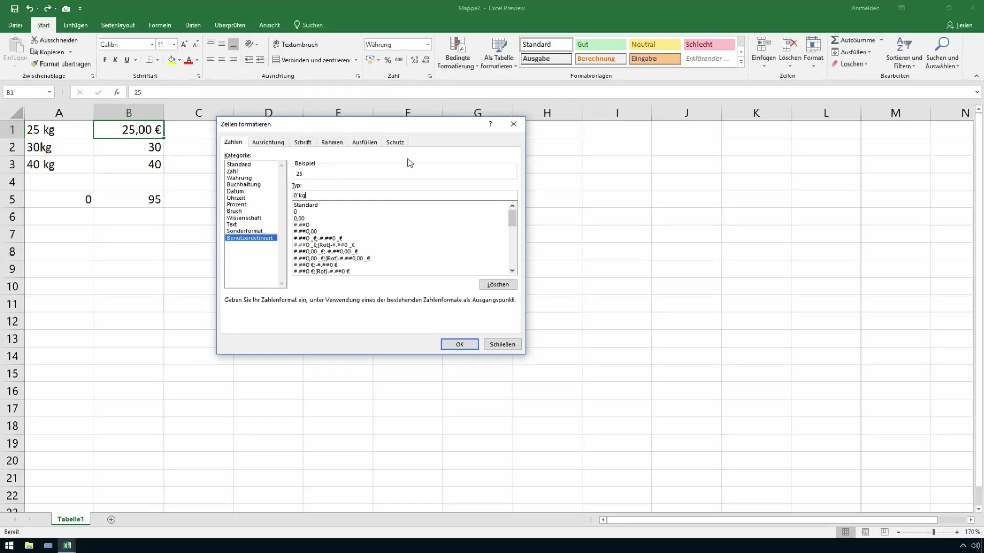 Utiliser correctement les unités de mesure dans Excel