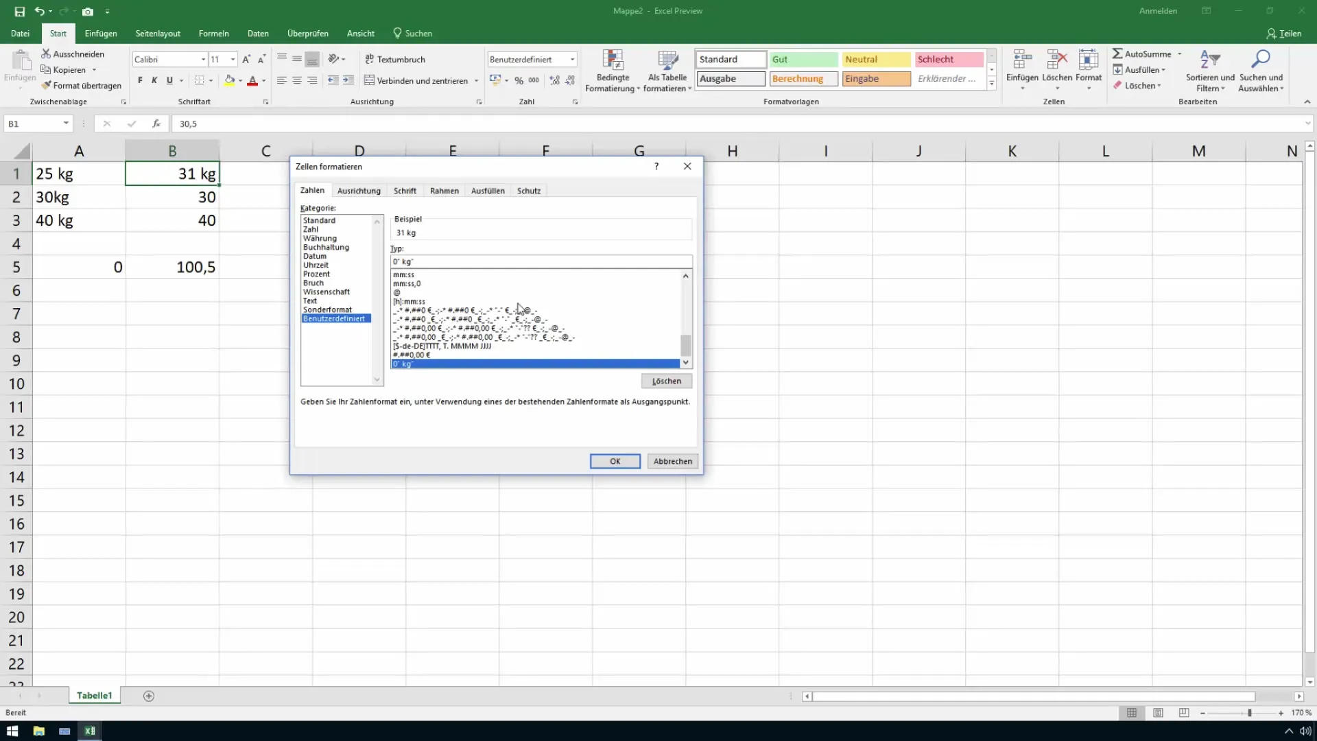 Excel'de ölçü birimlerini doğru şekilde kullanın