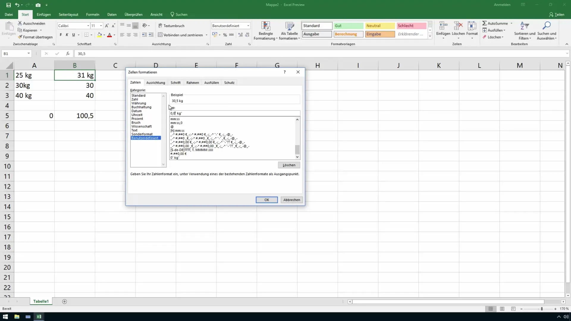 Excel'de ölçü birimlerini doğru bir şekilde kullanın