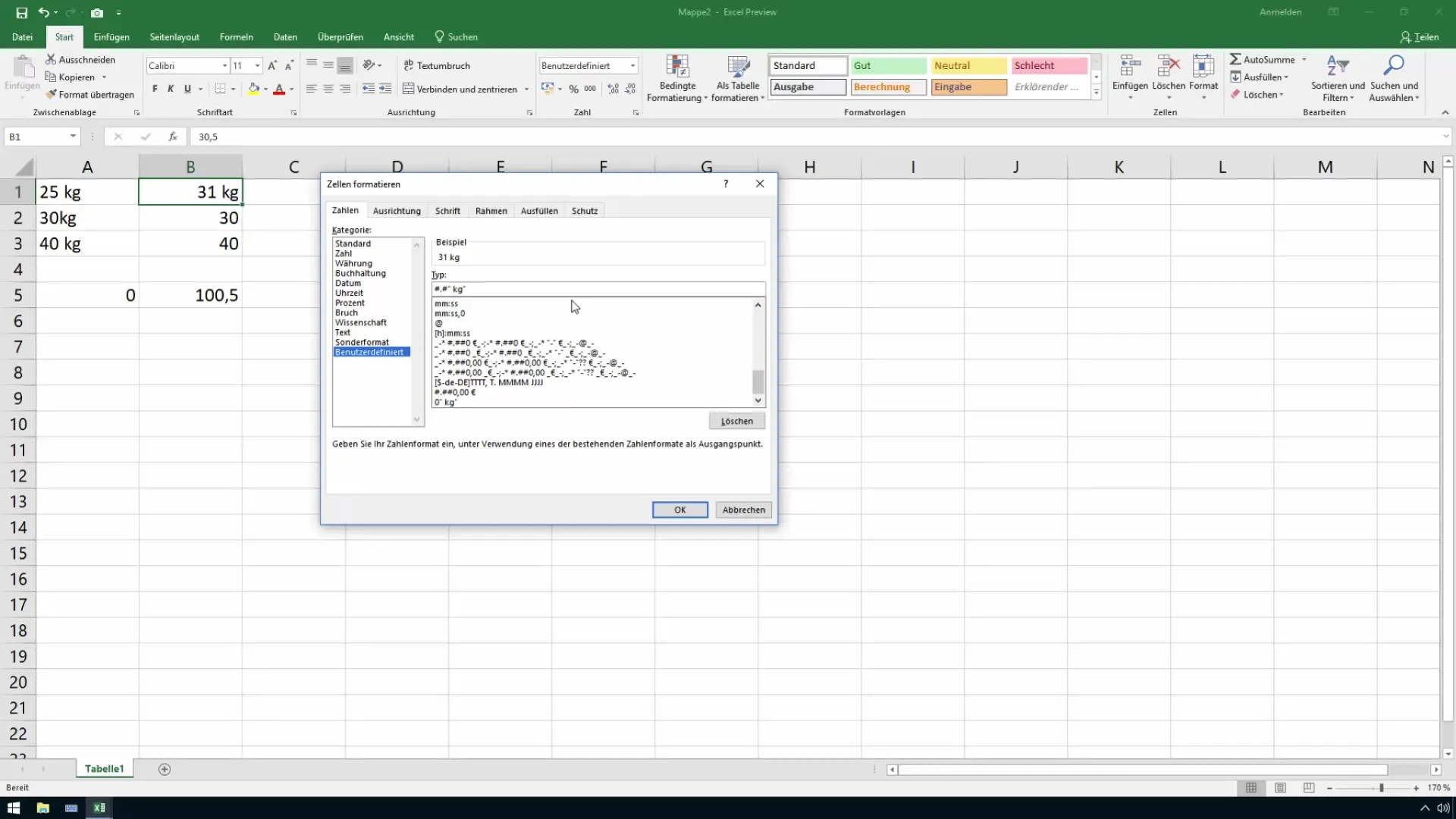 Utiliser correctement les unités de mesure dans Excel