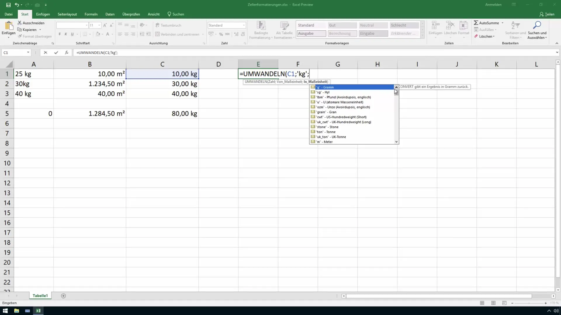 Excel'de ölçü birimlerini dönüştürme: Kolay kılavuz