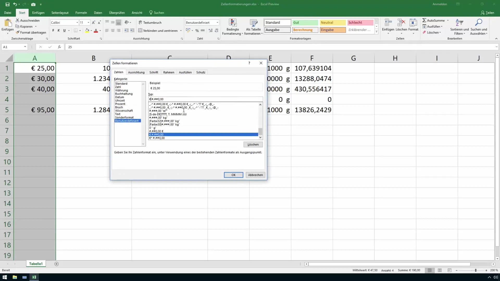 Kurz Excel optimalizovať formátovanie meny