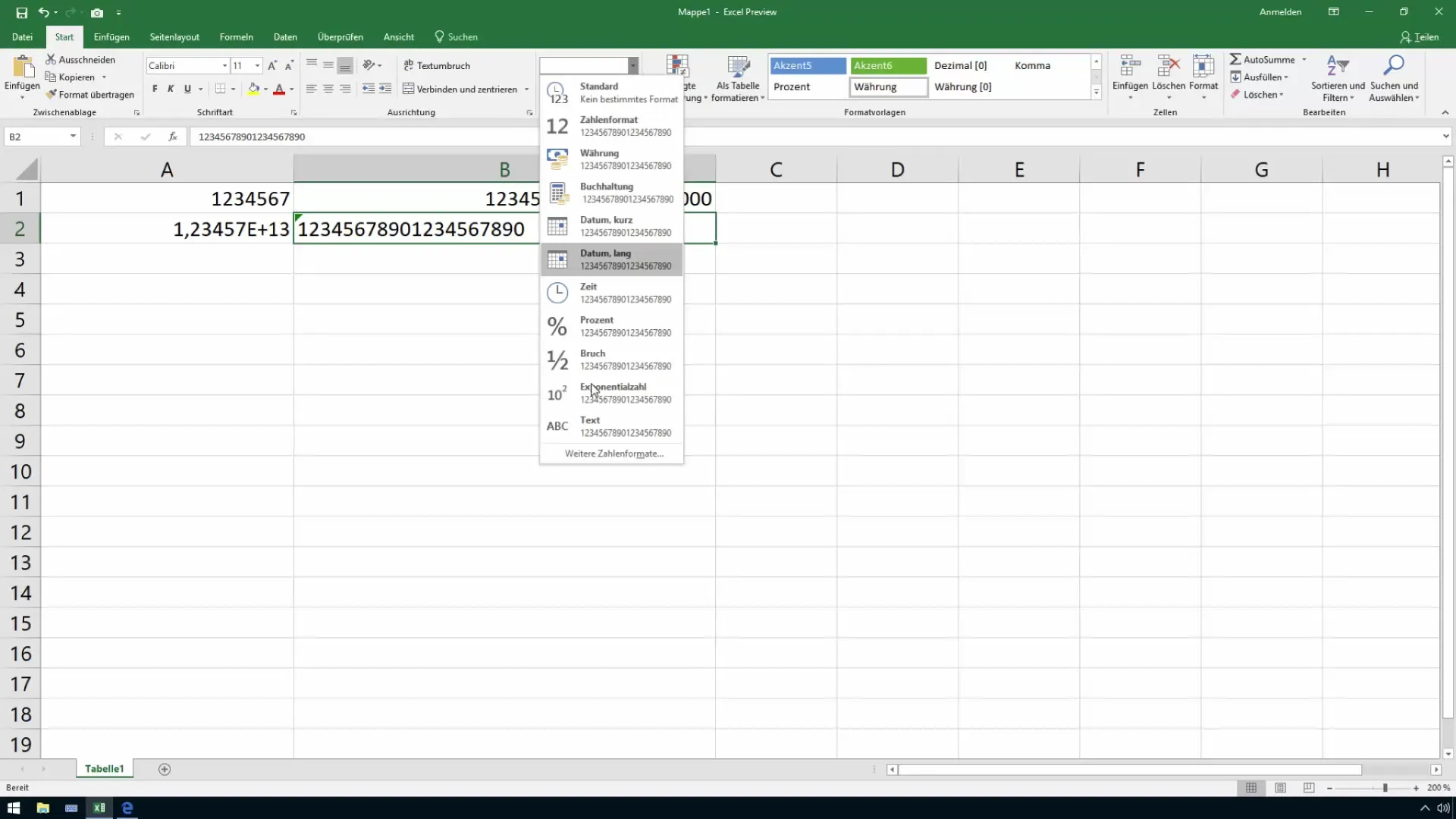 Excel'de büyük sayıları etkili bir şekilde biçimlendirin