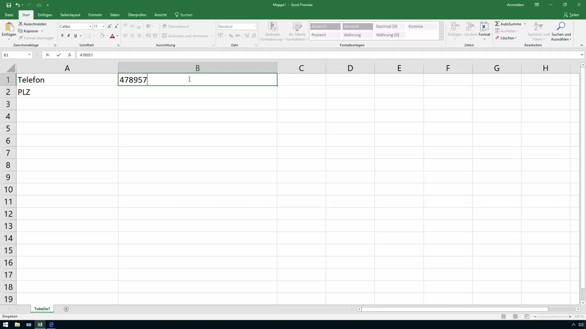 Excel rakamlarına başında sıfır ekleyin