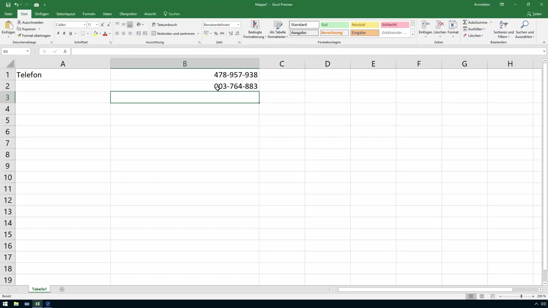 Excel sayılarına başında sıfır ekleyin