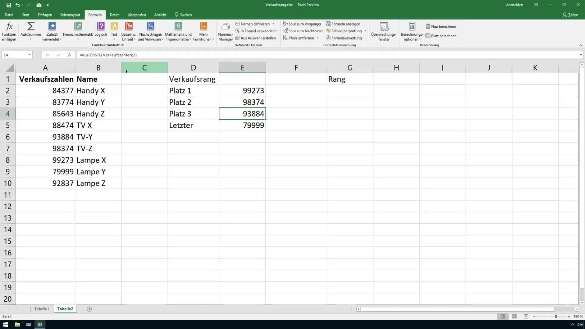 Effektiv bestem salgsranger - en Excel-vejledning