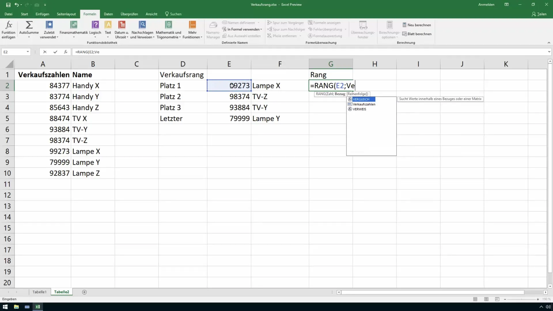 Effektiv identificere salgsrangeringer - en Excel-vejledning