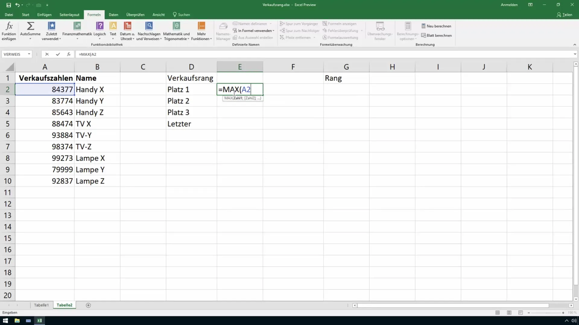 Effektiv identificere salgsrangeringer - en Excel-guide