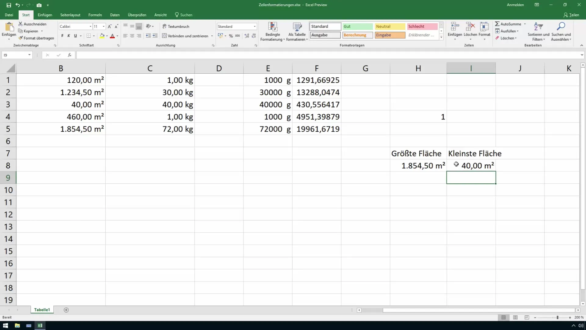 Excel'de en yüksek ve en düşük değerleri belirle